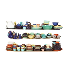 A Large Collection of American Pottery Dishes