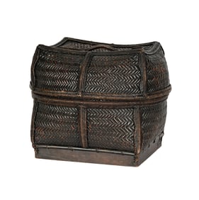 A Large Woven Rattan Basket
