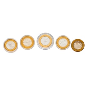 Five Silver Casino Tokens