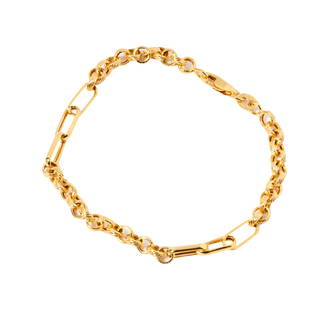 14 Karat Yellow Gold Bracelet: 7-1/2 inches long by 3.45mm wide, weighing 3.1 grams;