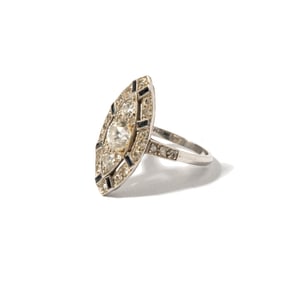 Platinum, Diamond Sapphire Ring