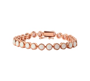 14 Karat Rose Gold and Opal Bracelet