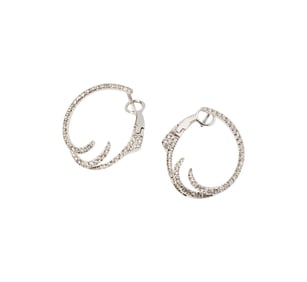 One Pair of 18 Karat white Gold and Diamond Earrings
