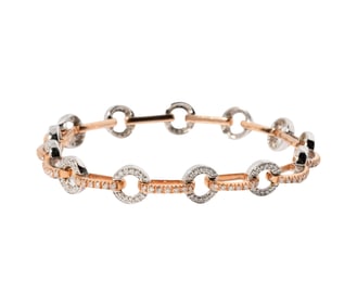 14 Karat Rose and White Gold and Diamond Bracelet