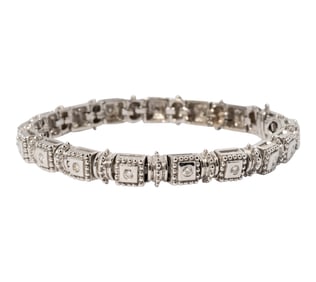 14 Karat White Gold and Diamond Bracelet
