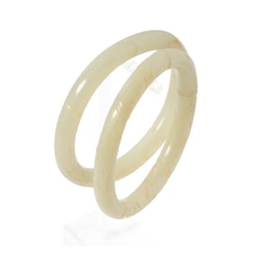 Two Jade Carved Bangles