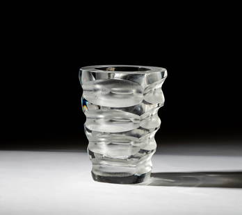 A Lalique Mortefontaine Glass Vase: signed "Lalique France"9 1/2 x 7 1/8 in. (24.1 x 18.1 cm.)