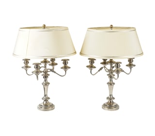 A Pair of Silverplate Candelabra