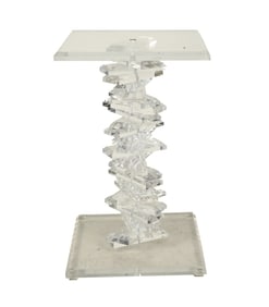 A Modernist Clear Acrylic Stand