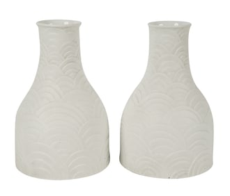 A Pair of German Bisque Porcelain Vases