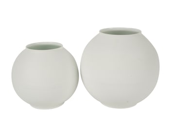 Two Bernardaud Limoges Bisque Porcelain Vases