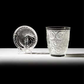 A Lalique Glass Vase and Bowl
