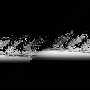 Five Lalique Glass Annual Plates: 1969, 1971, 1972, 1973, and 1976; each signed "Lalique France"Each: 8 1/4 in..(21 cm.) dia.