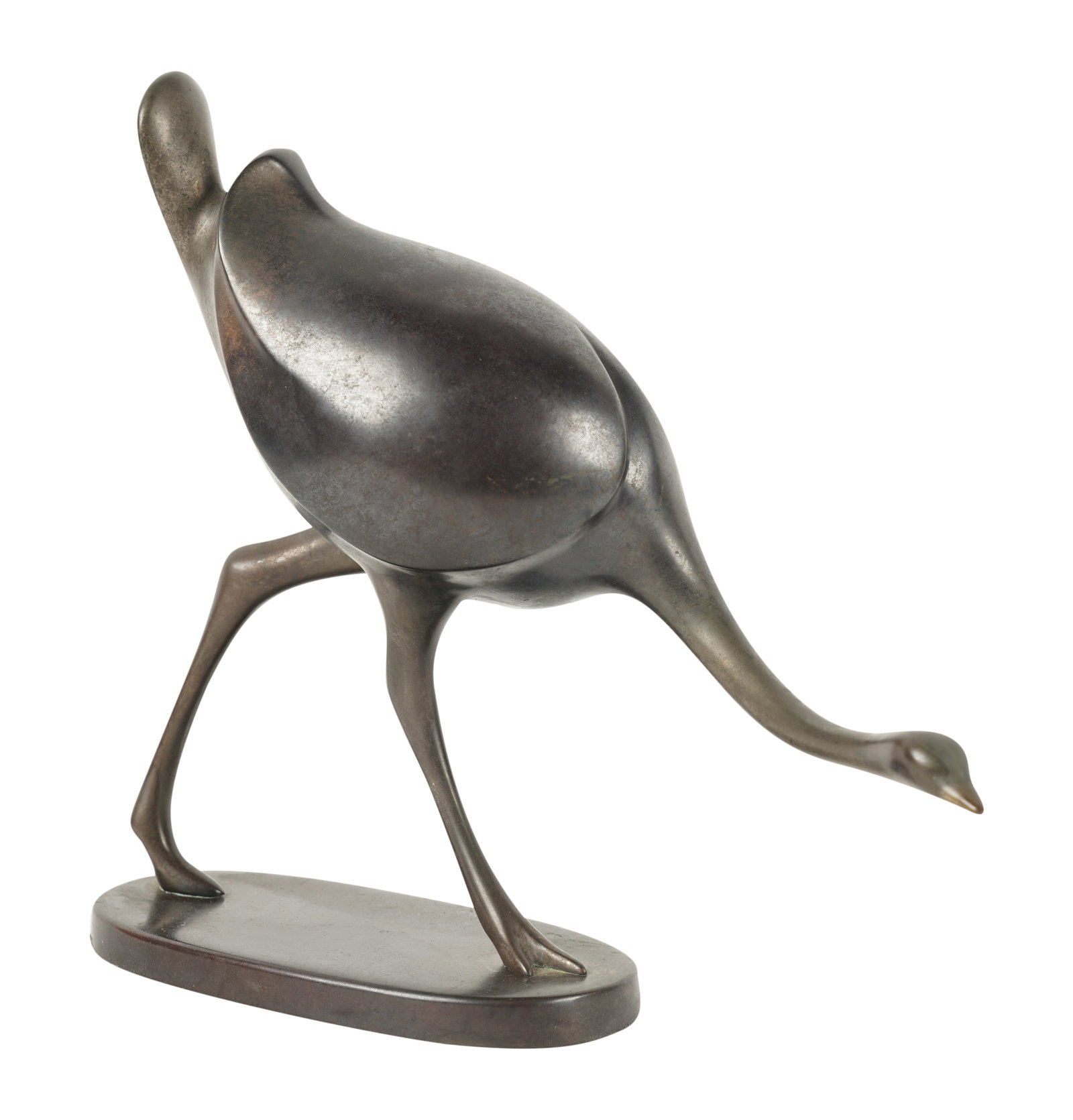 Loet Vanderveen, 1921-2015, Ostrich: LoetVanderveenDutch1921-2015Ostrichpatinated bronzeed. 80/500; signed and numbered in casting10 1/4 x 11 1/2 x 4 1/4 in. (26 x 29.2 x 10.8 cm.)