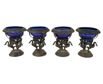 A Set of Four German .800 Silver Salt Cellars