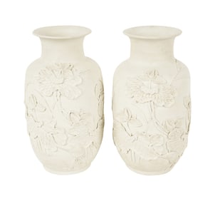 Pair of Chinese Bisque Porcelain Vases