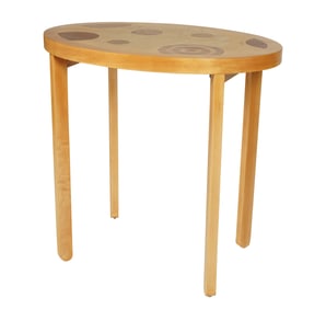 An Inlaid Oval End Table