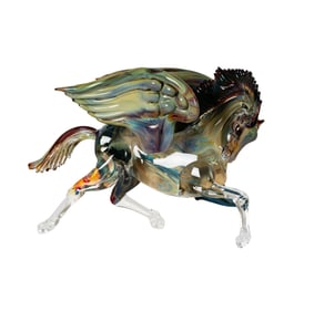 A Large Zanetti Murano Glass Pegasus Figure (As-is)