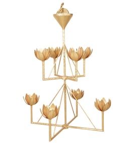 A Julie Neill Alberto Medium Two-Tier Gilt Metal Chandelier