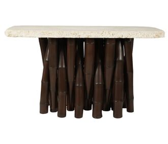 A Stained Bamboo Console Table