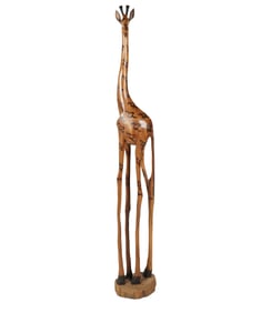 A Carved Wood Giraffe Figure