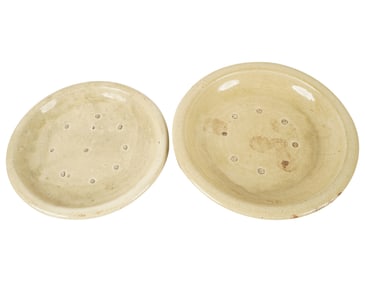Two Large Seto Ware Yellow-Glazed Chargers