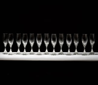 13 Baccarat Messena Champagne Flutes