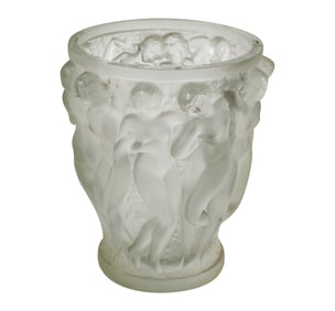 A Lalique Glass Bacchantes Vase