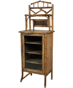 An Aesthetic Movement Bamboo and Lacquer Cabinet