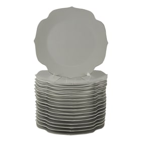 16 Arita Chine D'amour Grey Porcelain Chargers