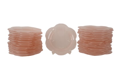 A Set of Pink Glass Plates