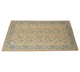 A Floral Needlework Rug 6' x 3'5"