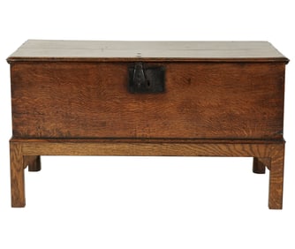 An English Oak Chest on Stand