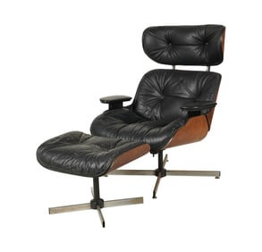 An Eames-Style Chair and Ottoman