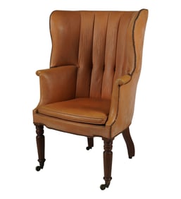 An English Regency Wing Back Hall Chair