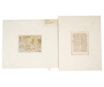 An Antique Manuscript Page and Map