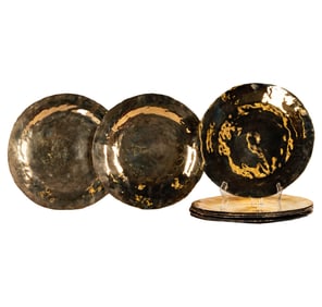A Set of Hammered Metal Chargers