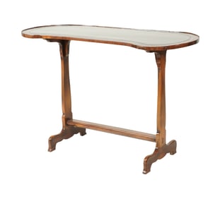 An Antique Leather-Top Kidney Desk