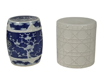 Two Porcelain Garden Seats