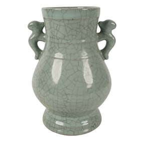 A Chinese Celadon Crackleware Vase