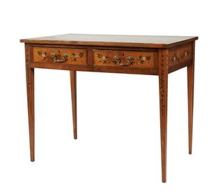 An English Paint-Decorated Writing Table
