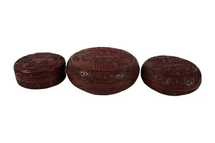 Three Chinese Carved Boxes