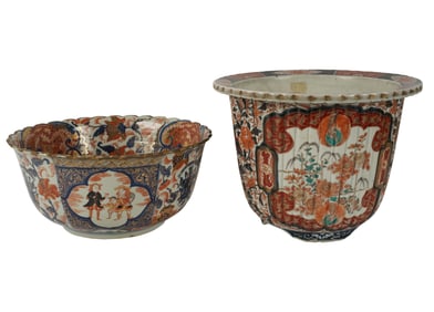 A Japanese Porcelain Bowl and Planter