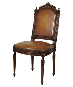 A Neoclassical-Style Carved Wood Side Chair