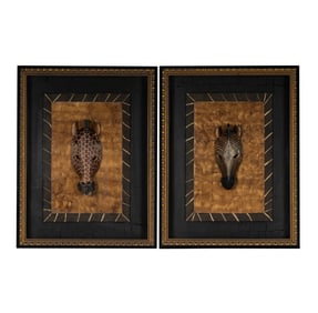 Two John Richard Wall Art Panels of African Animal Heads