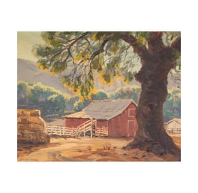 Darwin William Duncan, 1905-2002, Red Barn in Landscape