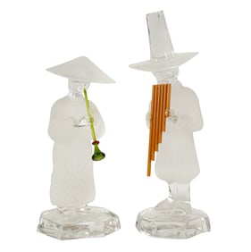A Pair of Saint Louis Crystal Figures