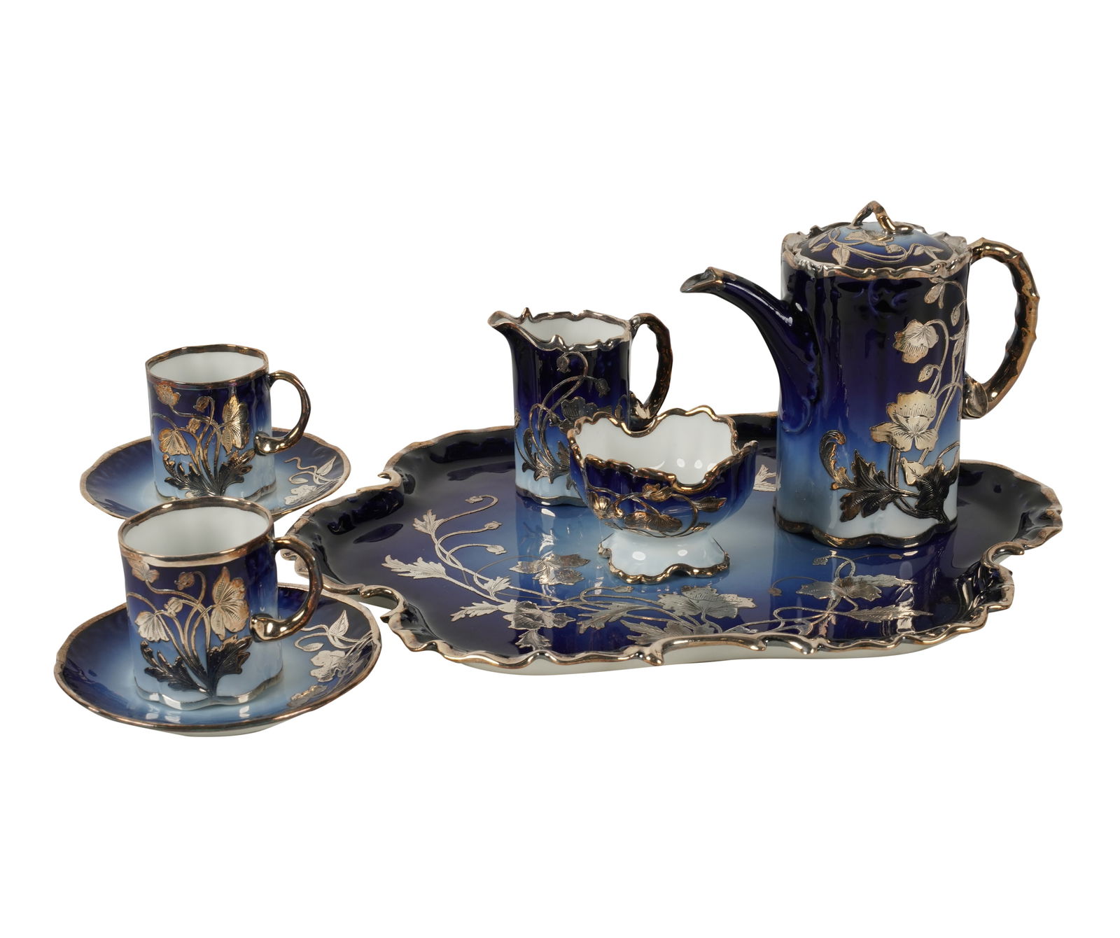 A Rosenthal SIlver Overlay Porcelain Coffee Service (1 of 10)