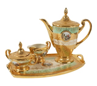 A Le Mieux Gilt Porcelain Tea Service