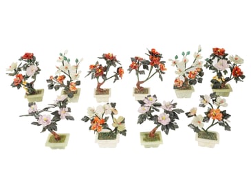 Five Pairs of Chinese Mineral Trees